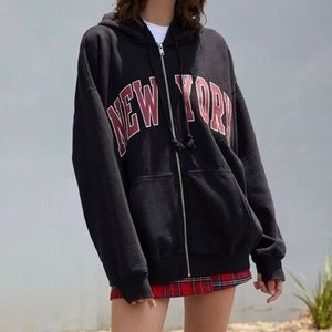 Brandy Melville Christy New York Zip Hoodie